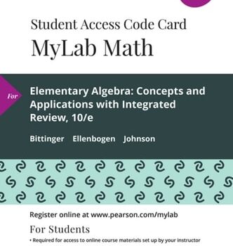 Ebook Elementary Algebra: Concepts and Applications with Integrated Review — MyLab Math with Pearson eText Access Code cheap pdf