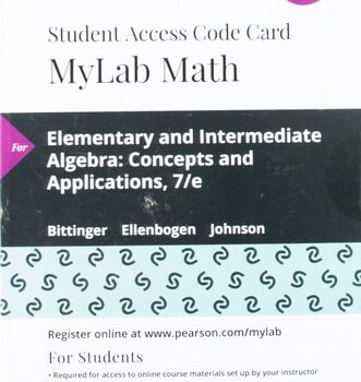 Ebook Elementary and Intermediate Algebra: Concepts and Applications — MyLab Math with Pearson eText Access Code cheap pdf
