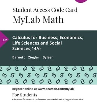 Ebook Calculus for Business, Economics, Life Sciences, and Social Sciences — MyLab Math with Pearson eText Access Code cheap pdf