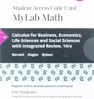 Ebook Calculus for Business, Economics, Life Sciences, and Social Sciences with Integrated Review — MyLab Math with Pearson eText Access Code cheap pdf
