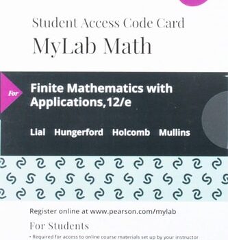 Ebook Finite Mathematics with Applications in the Management, Natural, and Social Sciences — MyLab Math with Pearson eText Access Code cheap pdf