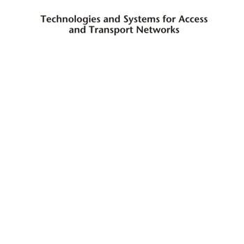 Ebook Technologies and Systems for Access and Transport Networks cheap pdf