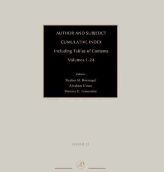 Ebook Author and Subject Cumulative Index, Including Tables of Contents: Subject and Author Cumulative Index, Volumes 1-24 (Volume 25) (Thin Films, Volume 25) cheap pdf