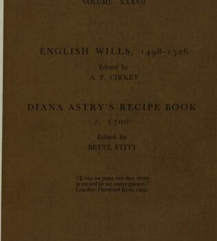Ebook English wills, 1498-1526; Diana Astry’s recipe book c. 1700 cheap pdf