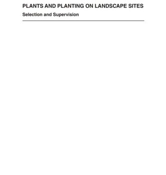 Ebook Plants and Planting on Landscape Sites: Selection and Supervision cheap pdf
