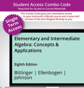 Ebook MyLab Math with Pearson eText (up to 18-weeks) + Print Combo Access Code for Elementary and Intermediate Algebra: Concepts and Applications cheap pdf