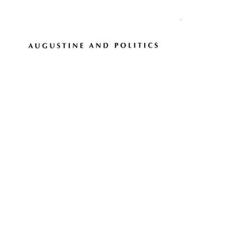 Ebook Augustine and Politics (Augustine in Conversation: Tradition and Innovation) cheap pdf