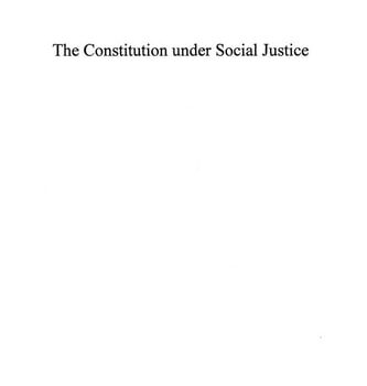 Ebook The Constitution Under Social Justice (Studies in Ethics and Economics) cheap pdf