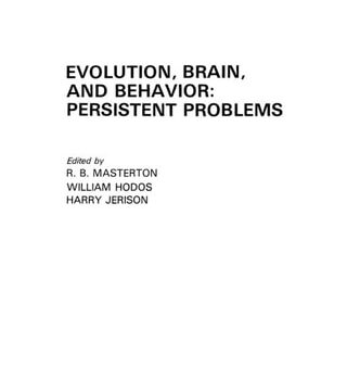 Ebook Evolution, Brain, and Behavior Persistent Problems cheap pdf