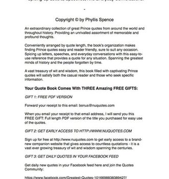 Ebook Prince Greatest Quotes – Quick, Short, Medium Or Long Quotes. Find The Perfect Prince Quotations For All Occasions – Spicing Up Letters, Speeches, And Everyday Conversations. cheap pdf