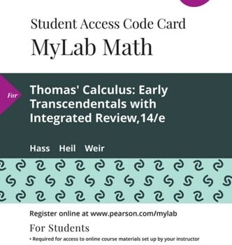 Ebook Thomas’ Calculus: Early Transcendentals with Integrated Review — MyLab Math with Pearson eText Access Code cheap pdf