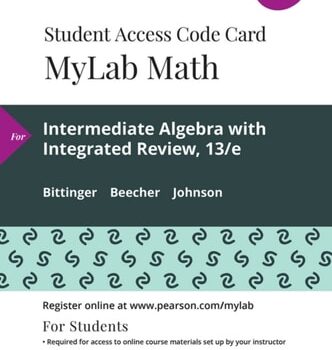 Ebook Intermediate Algebra with Integrated Review — MyLab Math with Pearson eText Access Code cheap pdf