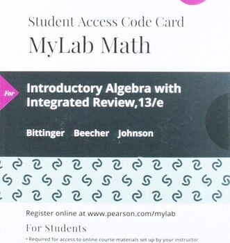 Ebook Introductory Algebra with Integrated Review — MyLab Math with Pearson eText Access Code cheap pdf
