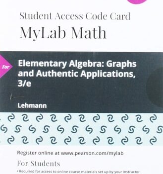 Ebook Elementary Algebra: Graphs and Authentic Applications — MyLab Math with Pearson eText Access Code cheap pdf